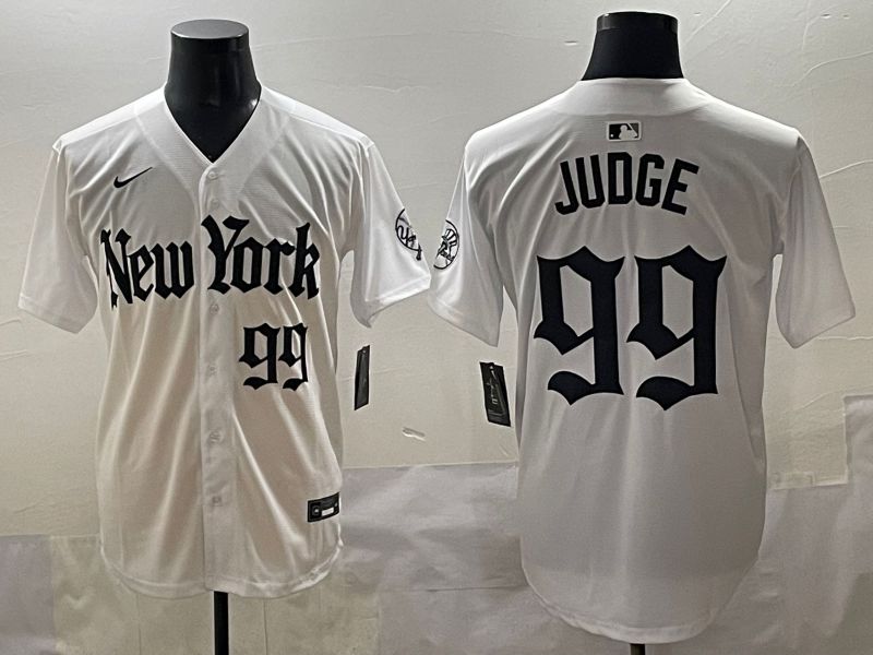 Men 2025 New York Yankees #99 Judge White Five generations Joint Name Nike MLB Jersey style 10->new york yankees->MLB Jersey